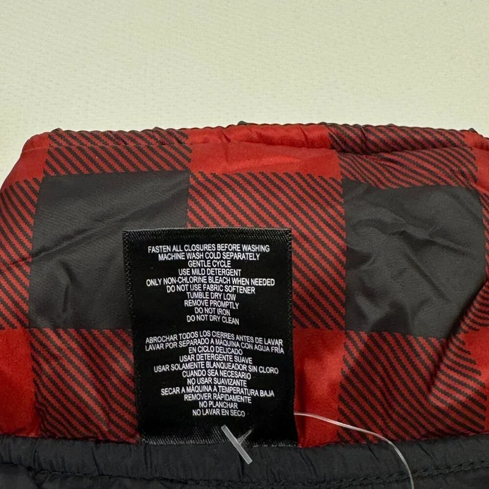 32 Degrees Heat Red Black Plaid Dog Jacket Large Puffer Vest Adjustable NEW